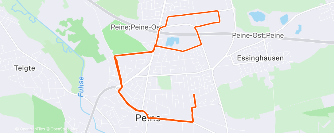 Map of the activity, Lauf am Abend