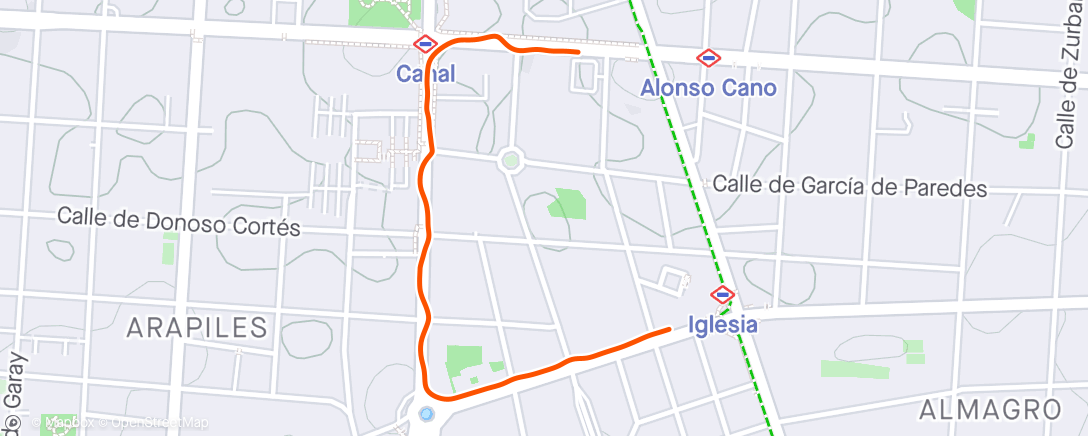 Kaart van de activiteit “Caminata de noche”