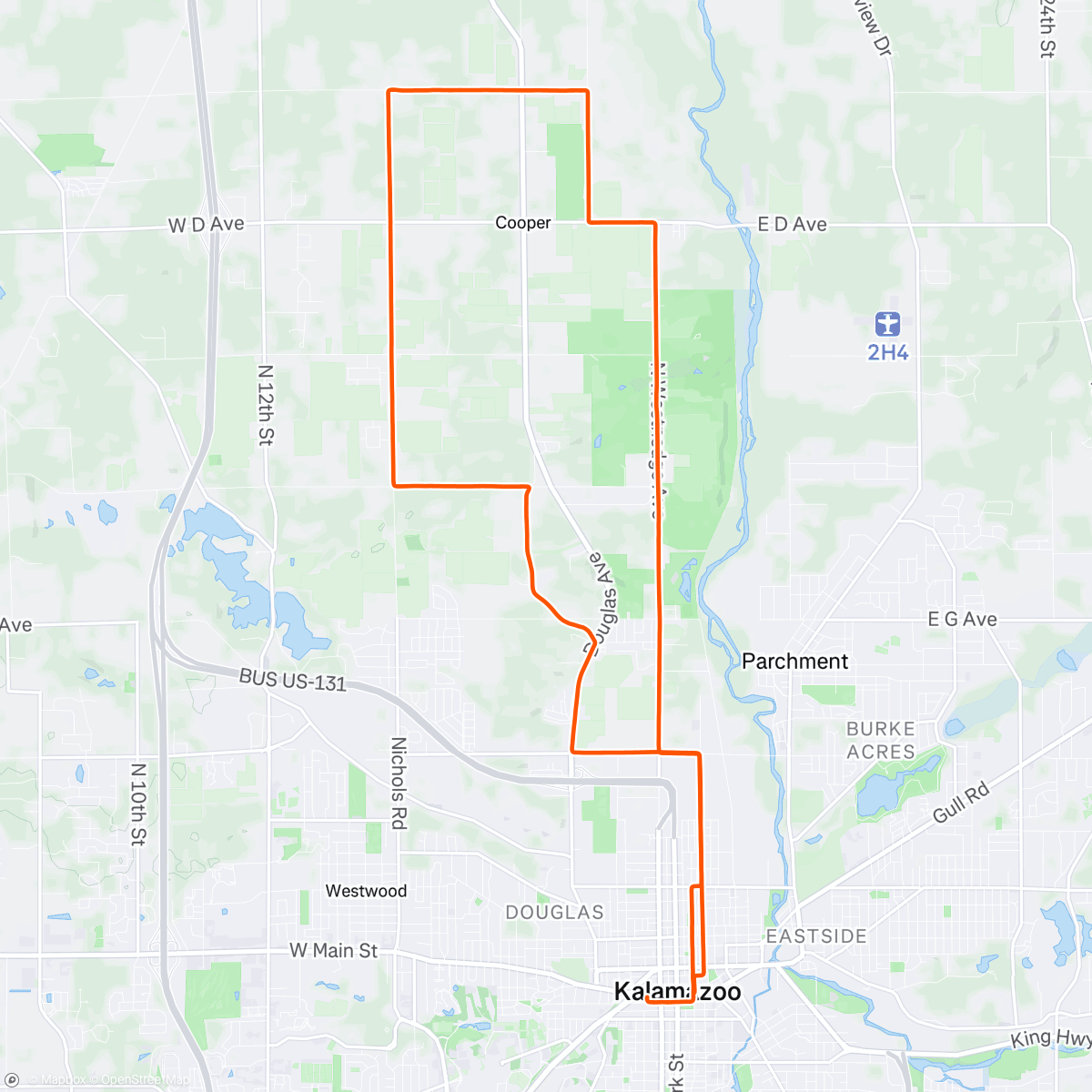 Map of the activity, Evening Ride