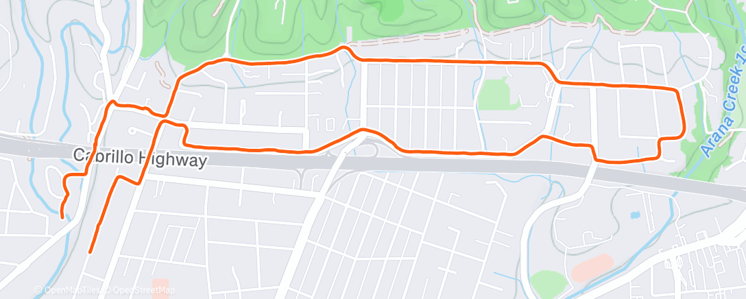 Map of the activity, Morning Run