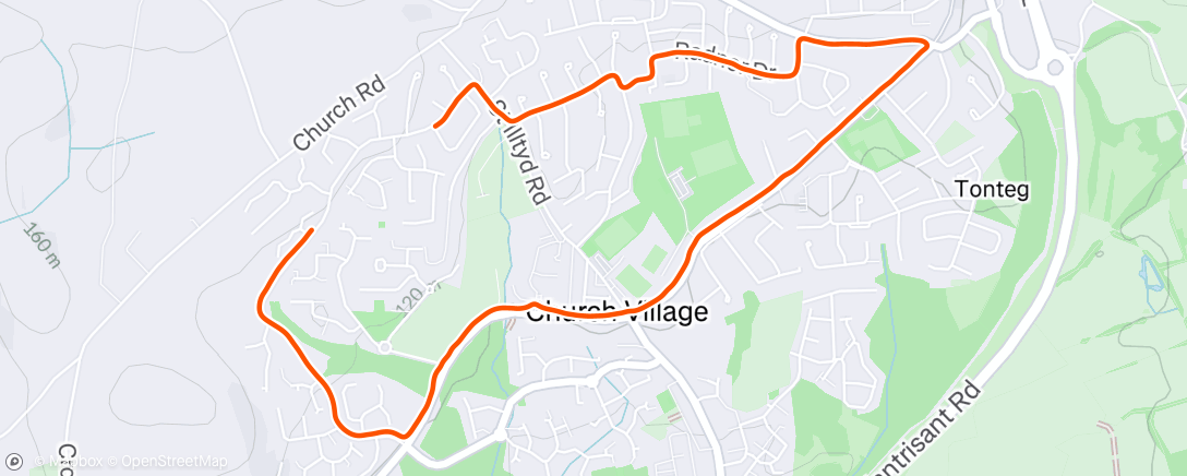 Map of the activity, Afternoon Run