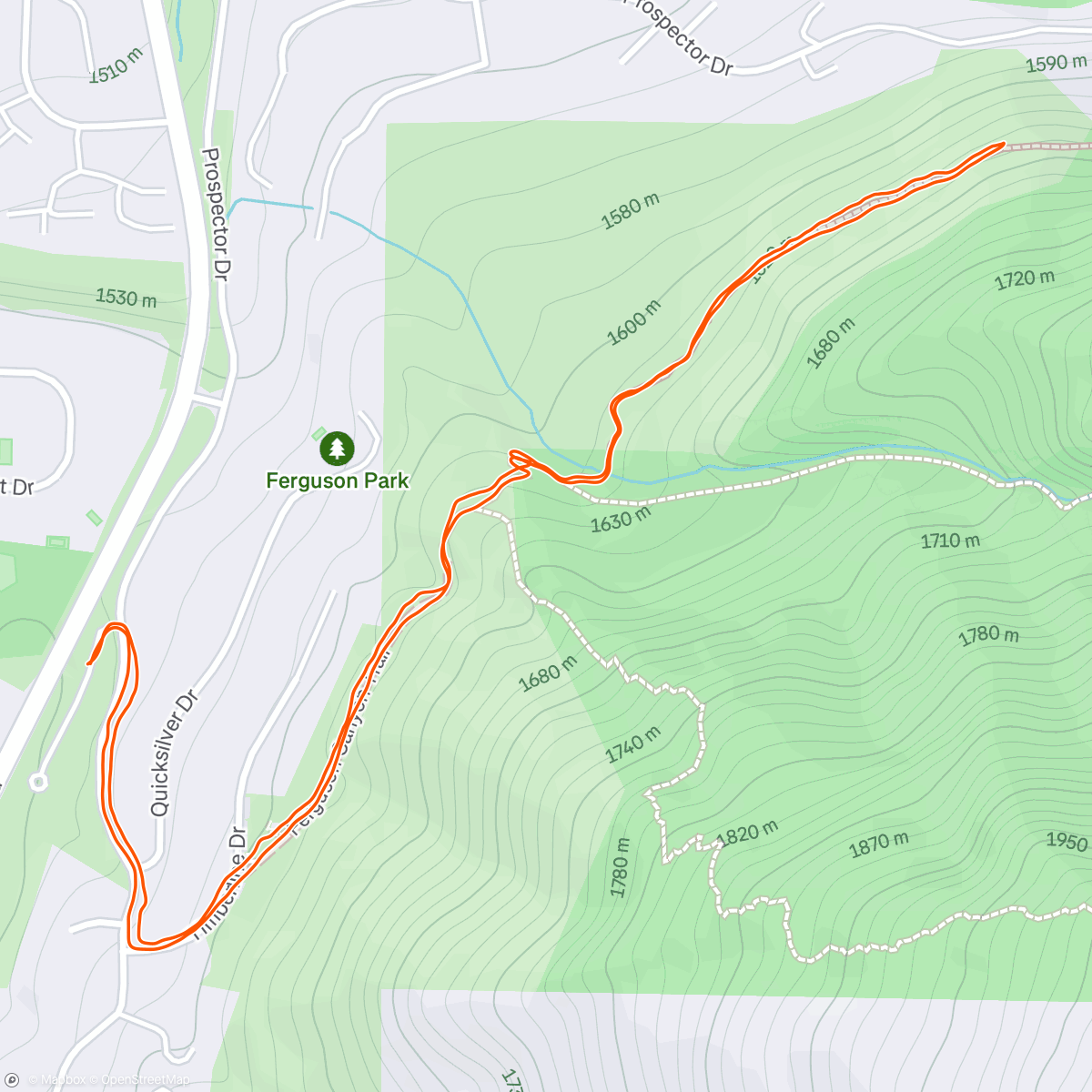Map of the activity, Exploring the work hood. Slowest I ever went on a speed radar 🐌 💨💨