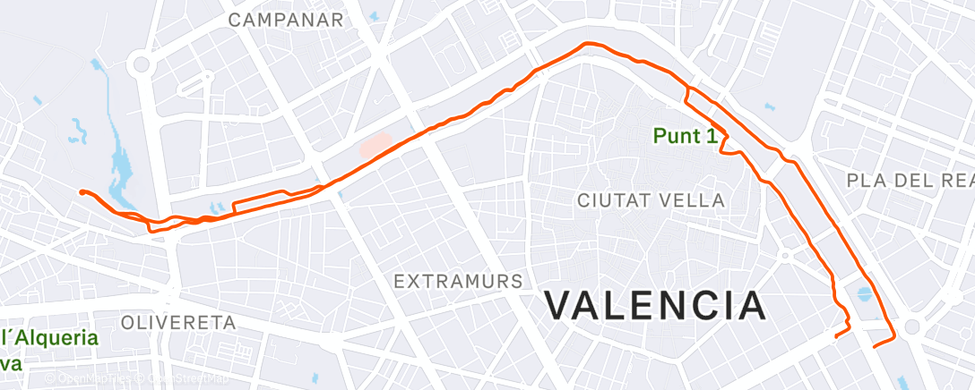 Map of the activity, Activación Maratón Valencia🧡