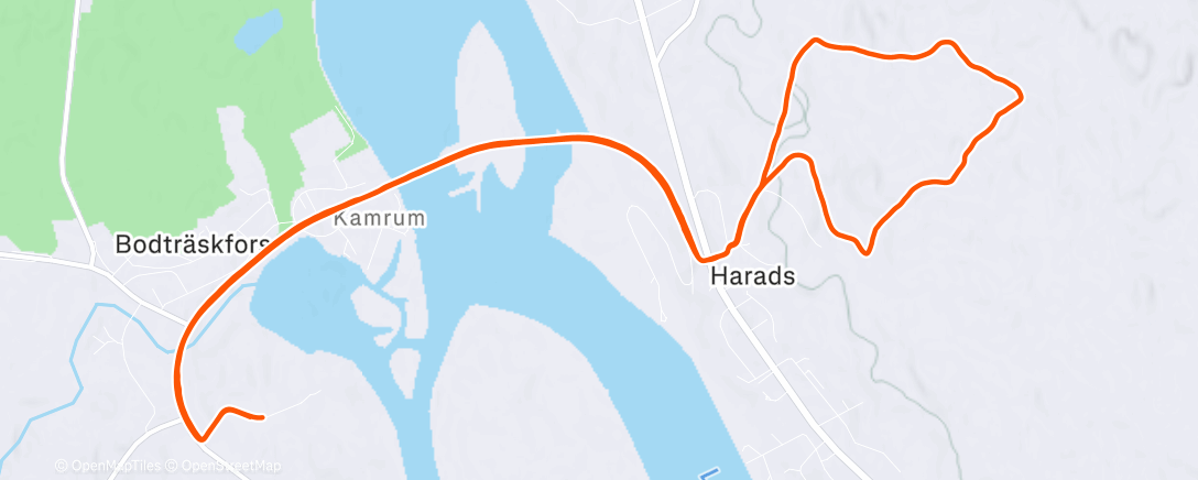 Map of the activity, Afternoon Trail Run
