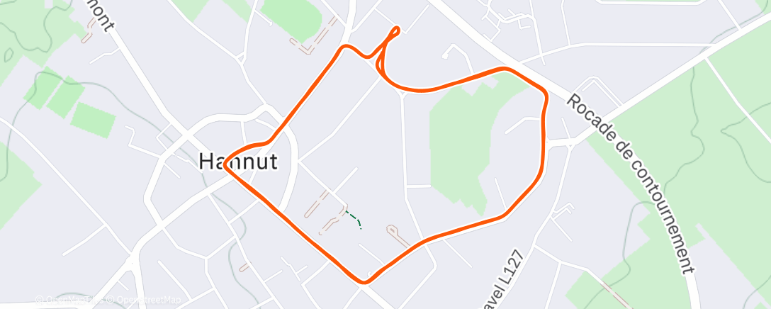 Map of the activity, Corrida Hannut 4,96km