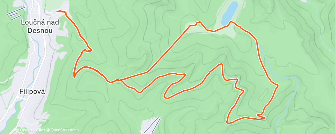 Map of the activity, Afternoon Trail Run