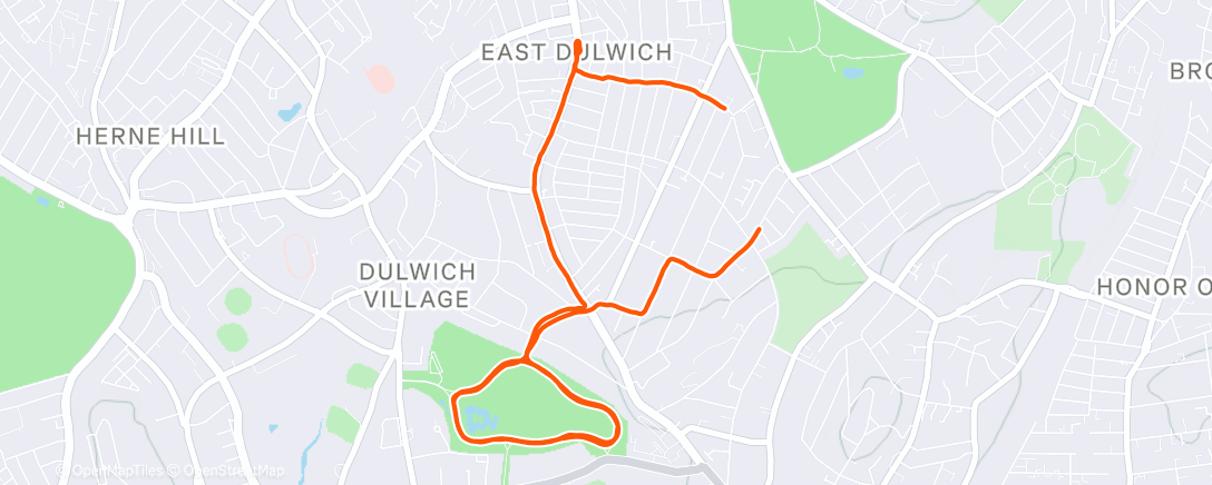 Map of the activity, Sunday Morning Run