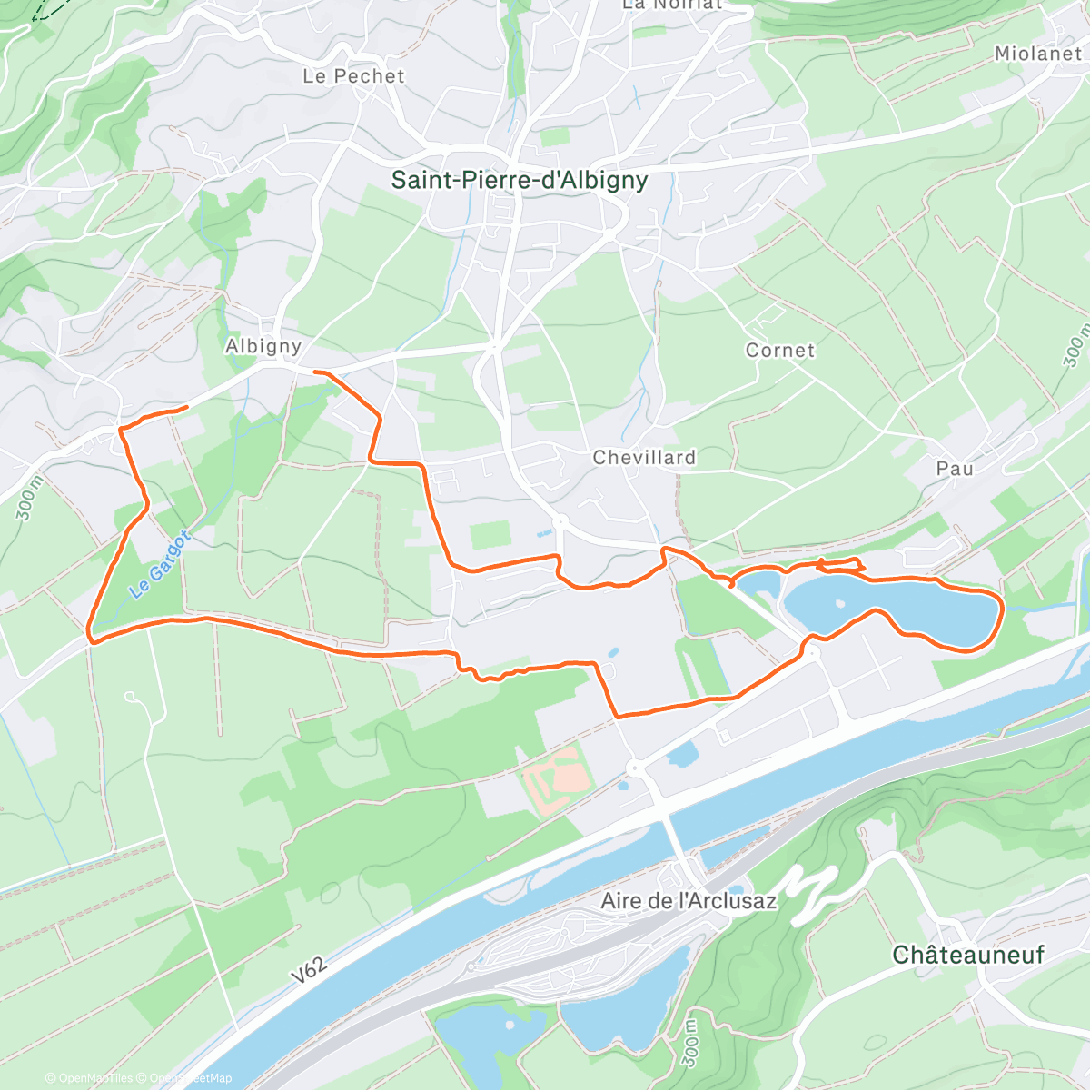 Map of the activity, Afternoon Run