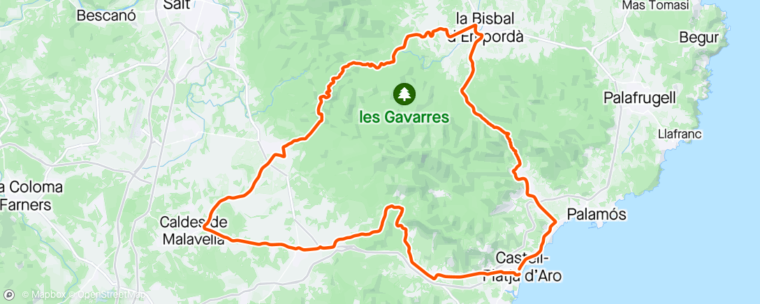 Map of the activity, Stage 53Douze 🚴 Platja d'Aro 🇪🇦 J3