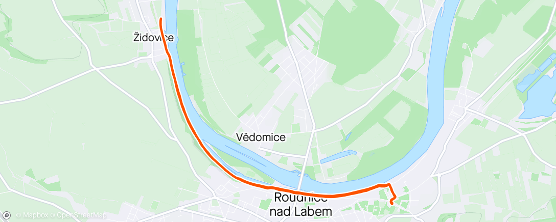 Map of the activity, Evening 10k Run