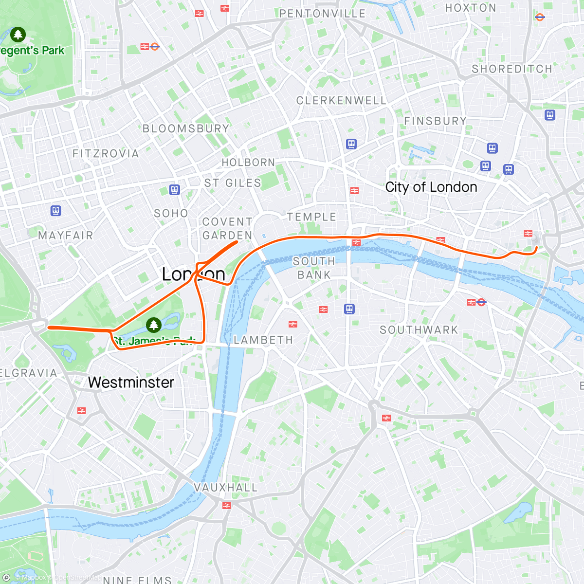 アクティビティ「Zwift - Race: Stage 5: Lap It Up - London Classique (A) on Classique in London」の地図