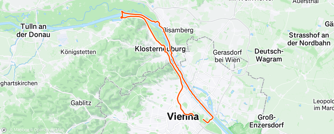 Map of the activity, Mittagsradfahrt