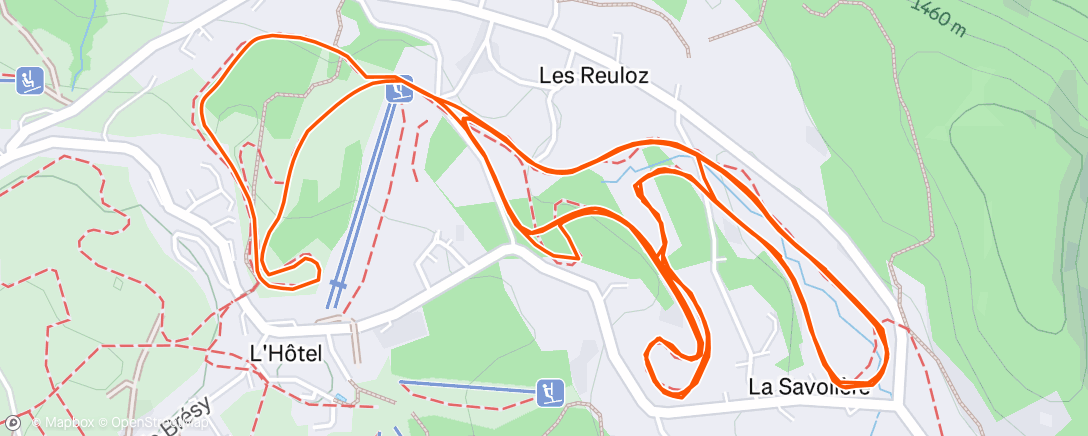 Map of the activity, Ski nordique le matin
