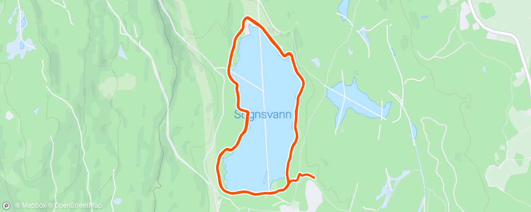 Map of the activity, Halvmaratonfart med innlagt 6x1000