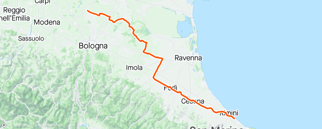 Map of the activity, Giro d’Italia Stage 13