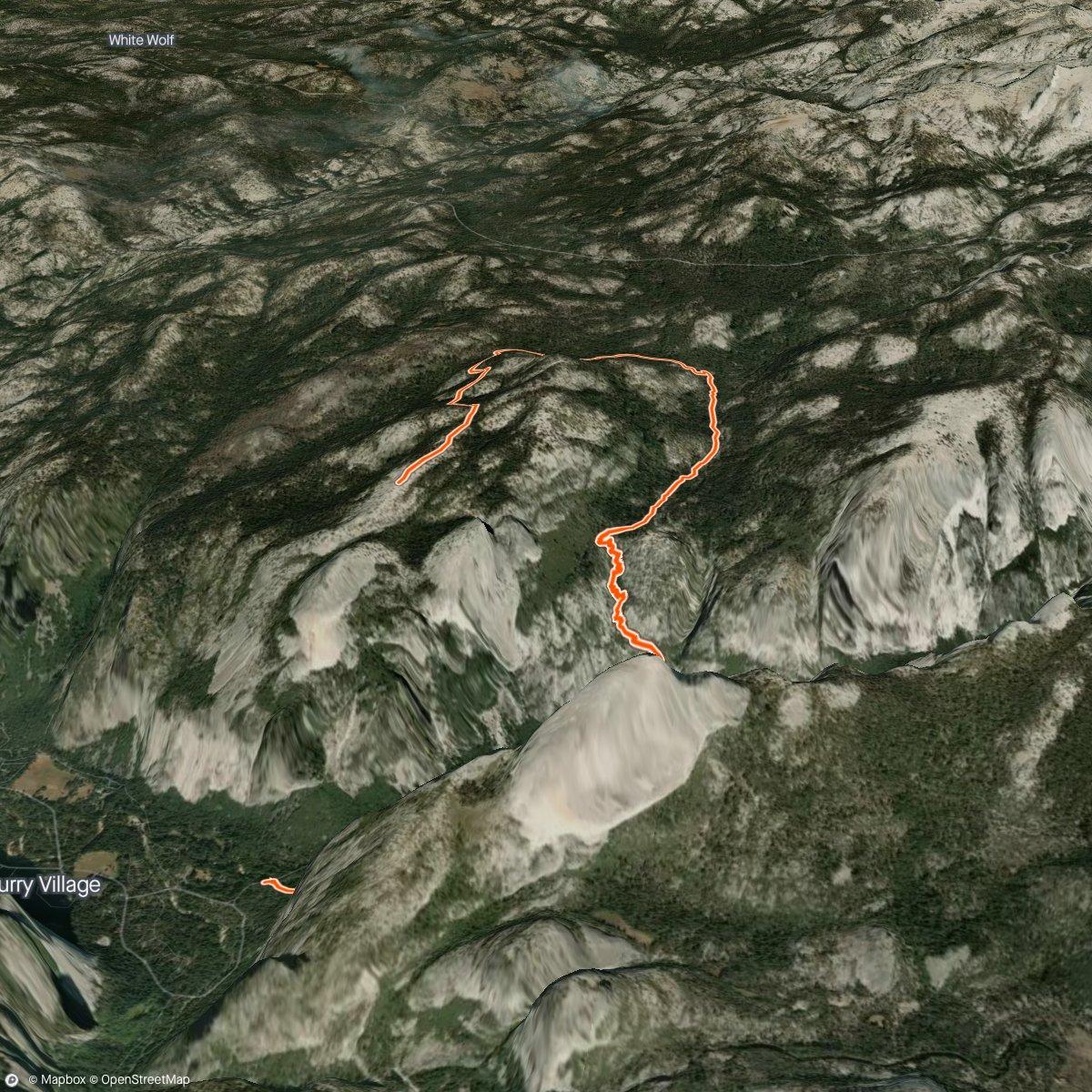 Map of the activity, Yosemite march day 2