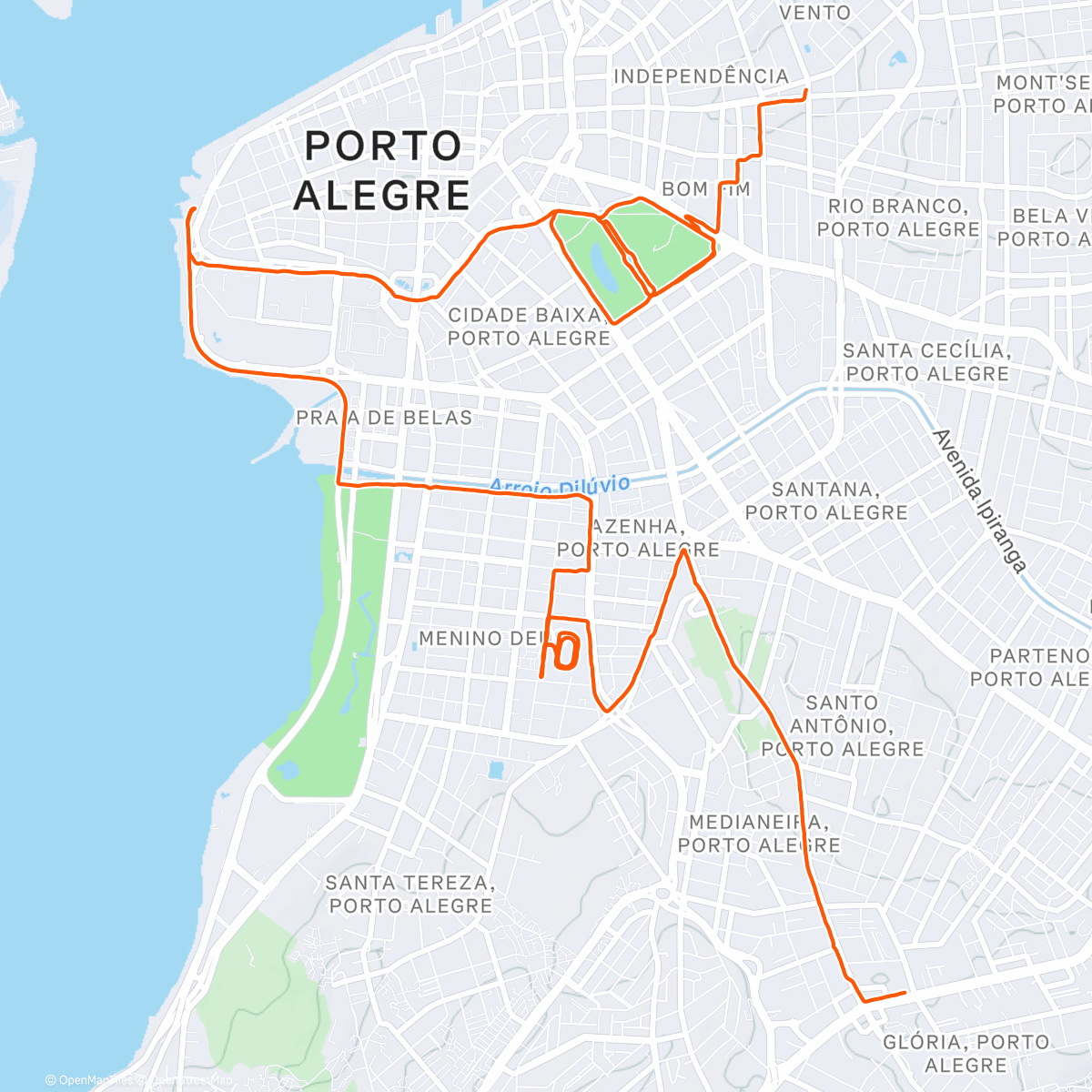 Map of the activity, Meia maratona 064 - 16/11/2025