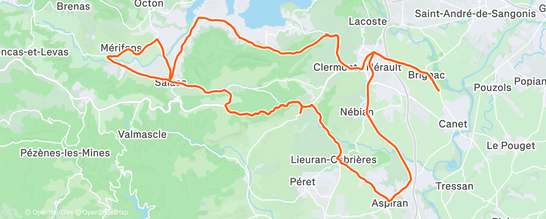 Map of the activity, Sortie vélo le matin