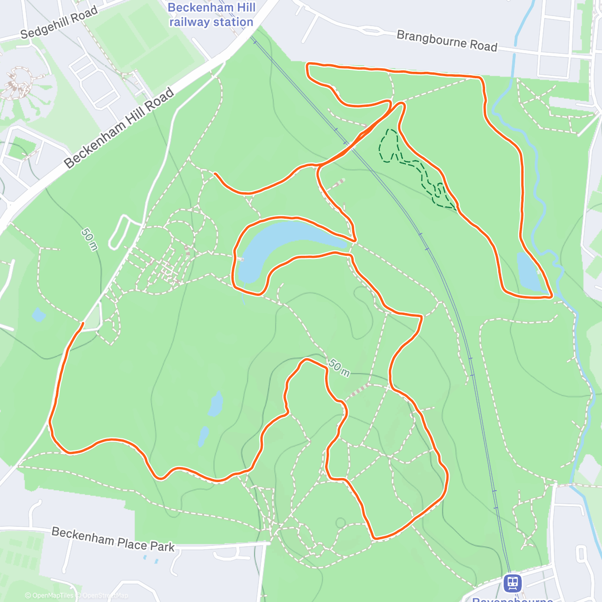 Map of the activity, Christmas 🎄 Parkrun walk