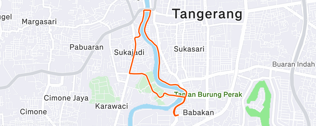 Map of the activity, Morning Run