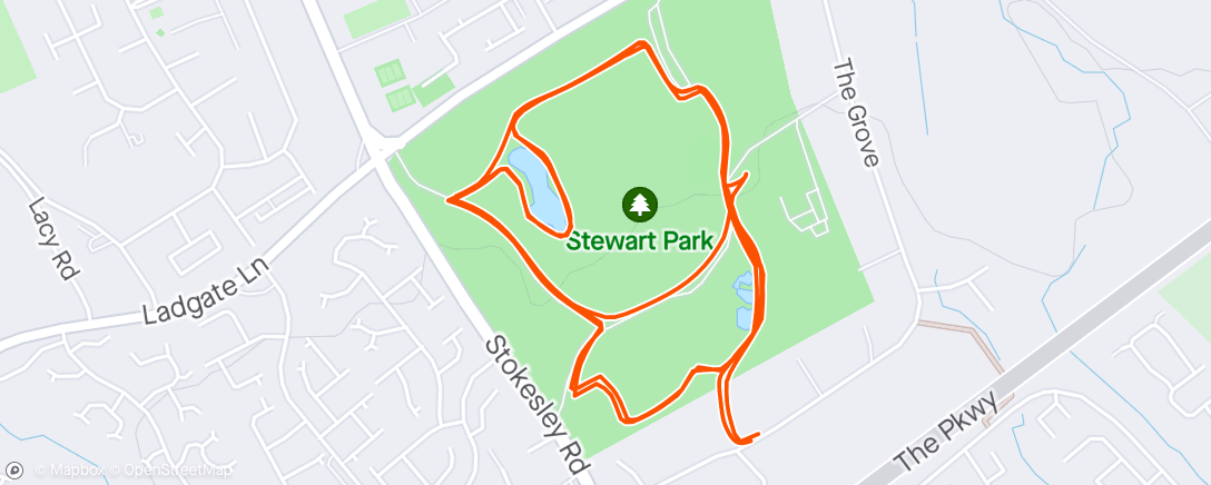 Map of the activity, Stewart Park Parkrun