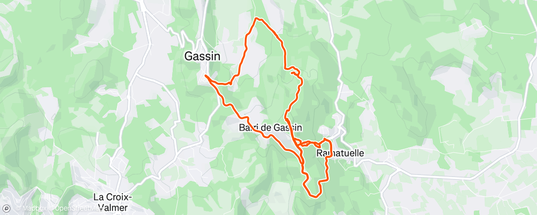 Map of the activity, Vélo dans l'après-midi