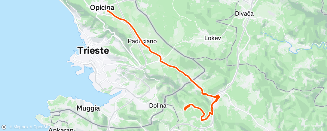 Map of the activity, Pedalata mattutina