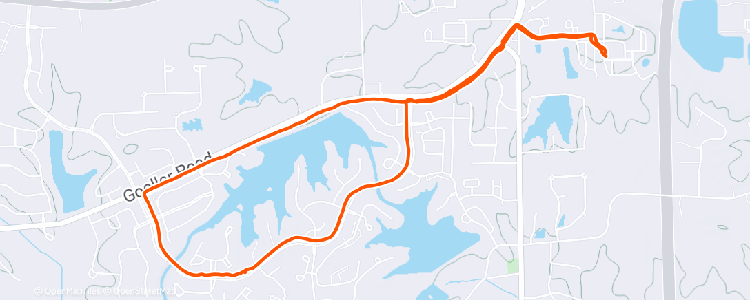 Map of the activity, Afternoon Run