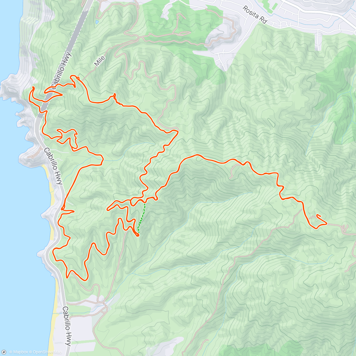 Map of the activity, Montara with Chris
