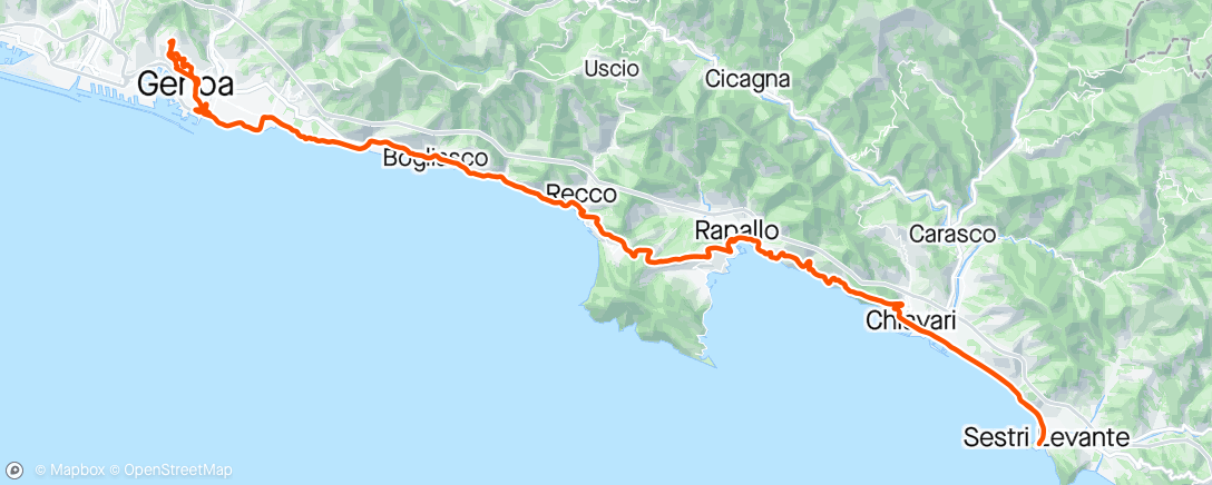 Map of the activity, Genova Rapallo Sestri L. a/r (Giro d'Italia)