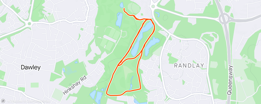 Map of the activity, Telford Parkrun