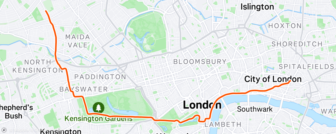 Map of the activity, Mixed pace run commute