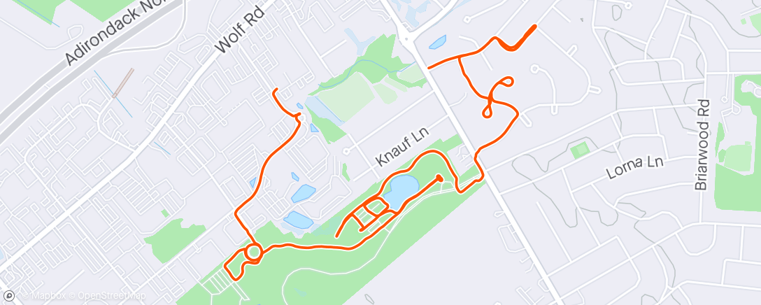 Map of the activity, Allergy run that became a walk