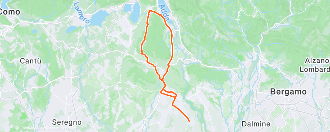 Map of the activity, Colle Brianza