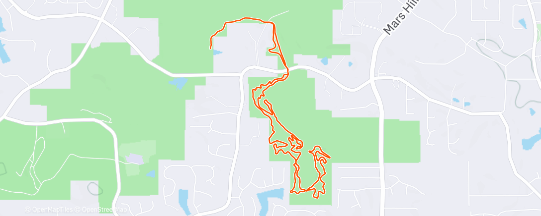 Map of the activity, Lunch Mountain Bike Ride