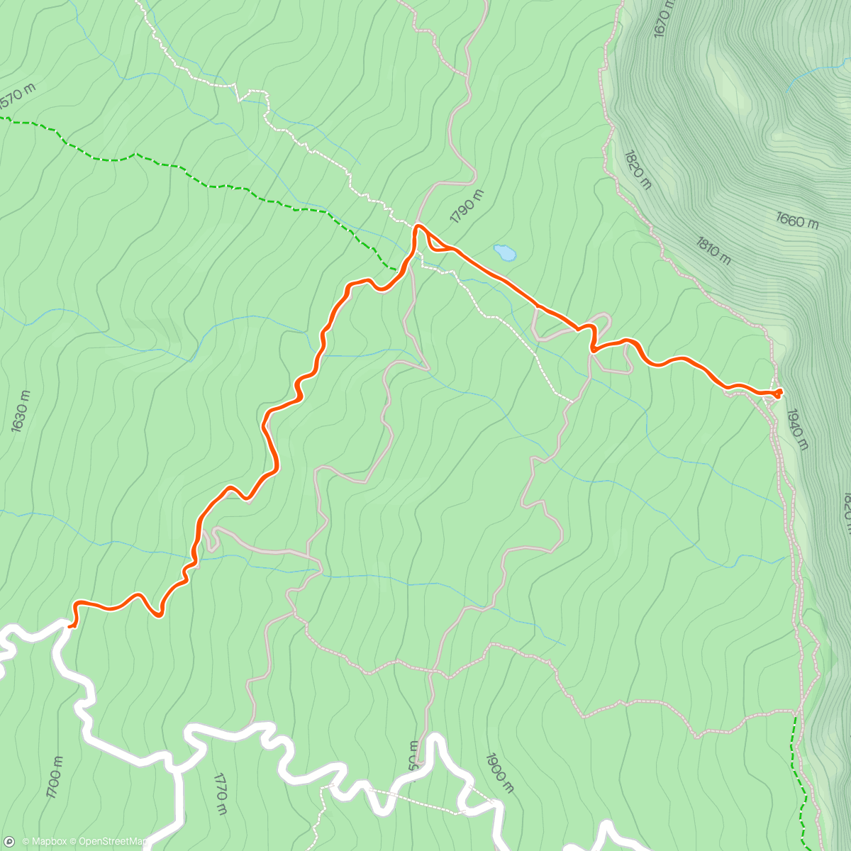 Map of the activity, Piton des Orangers