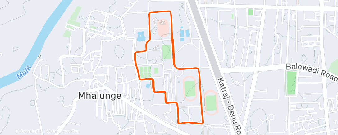 Map of the activity, Afternoon Run