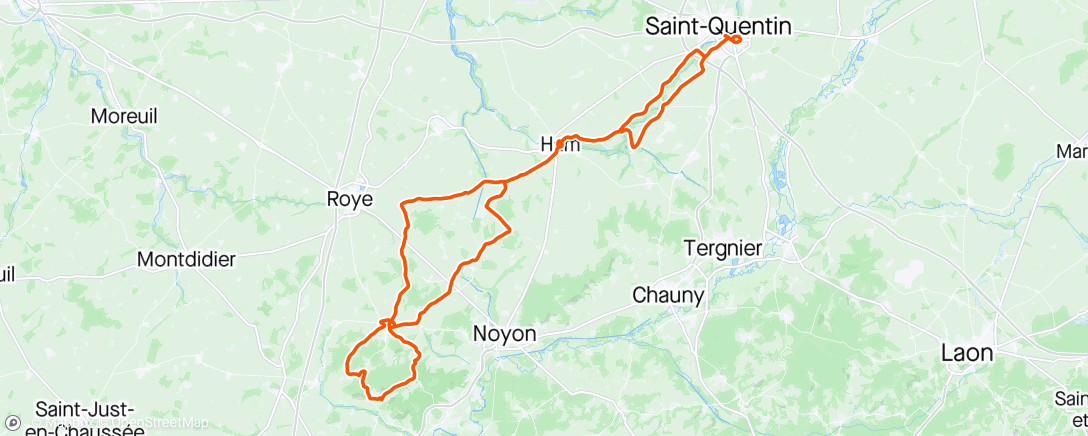 Map of the activity, Route cyclo Ham avec les copains avant la JVBS