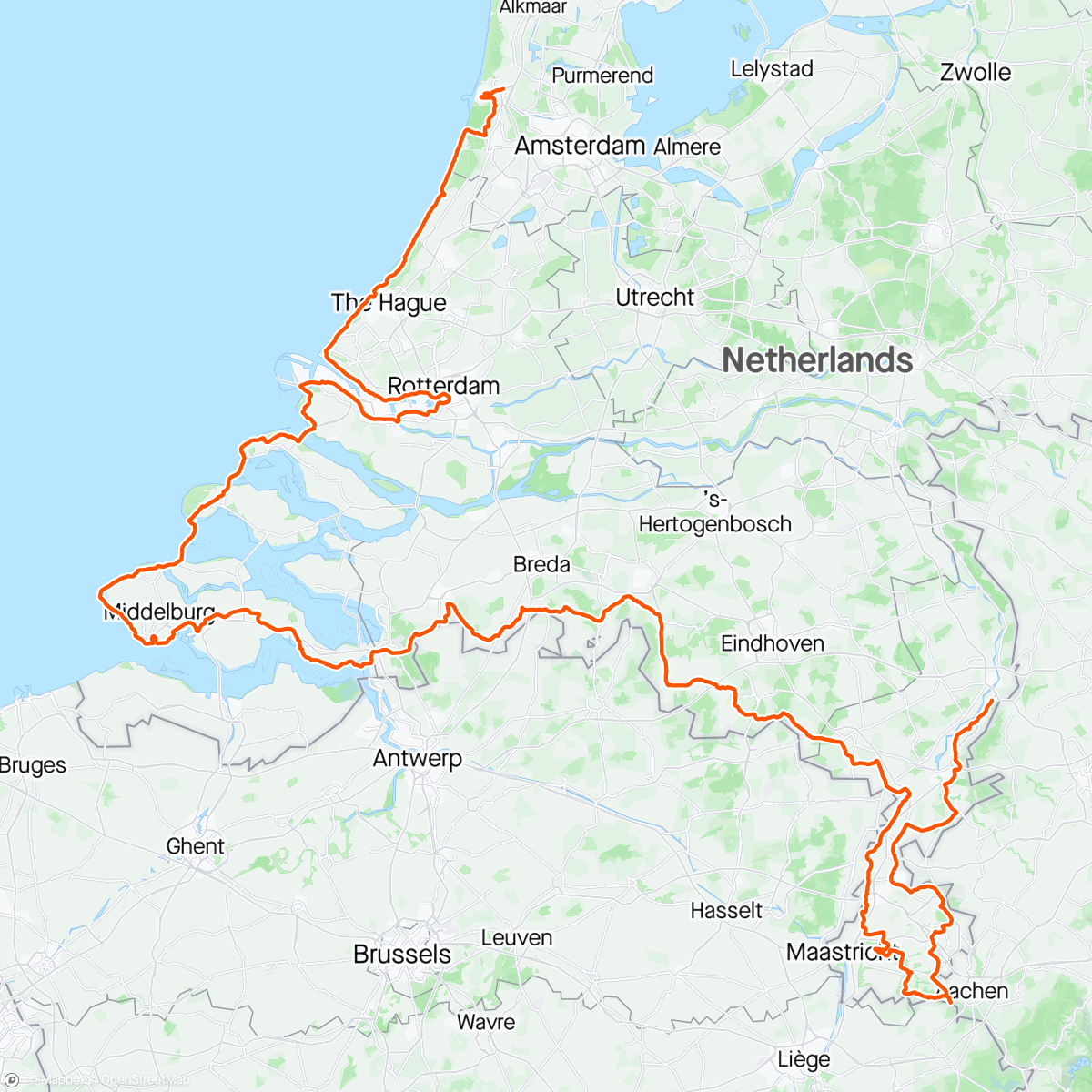 Map of the activity, Race Around the Netherlands #2