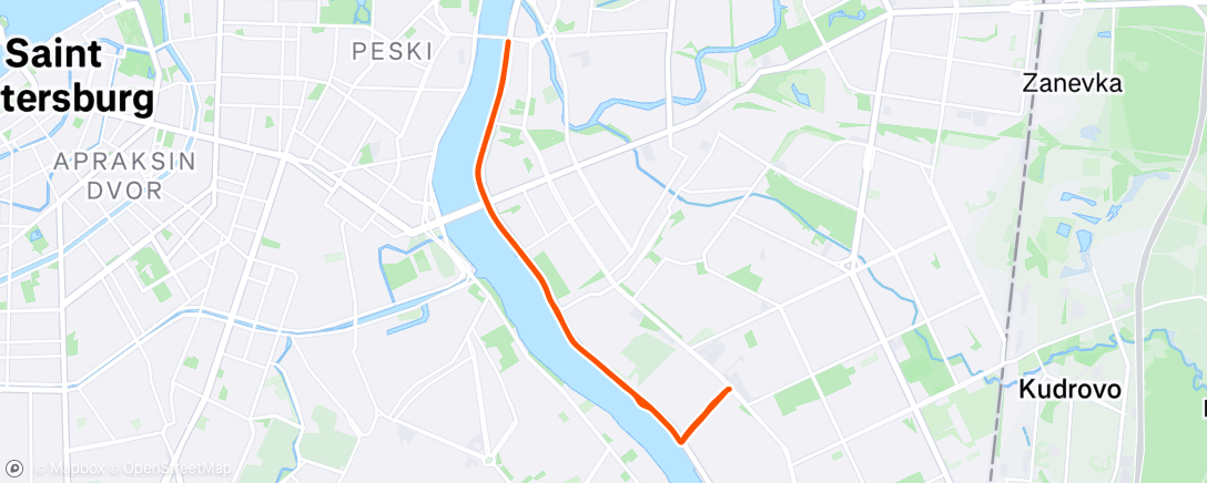 Map of the activity, Дневной забег