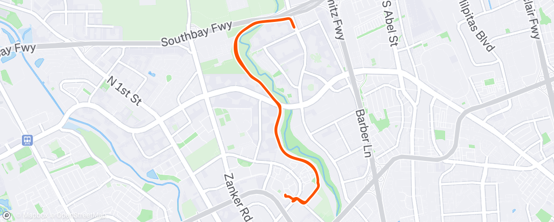 Map of the activity, Afternoon Run