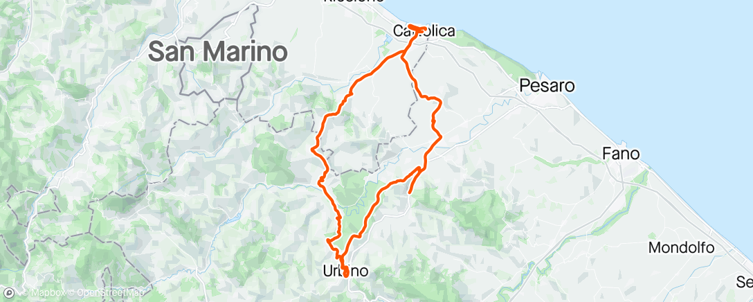 Mapa de la actividad, Marche/Romagna giorno 3