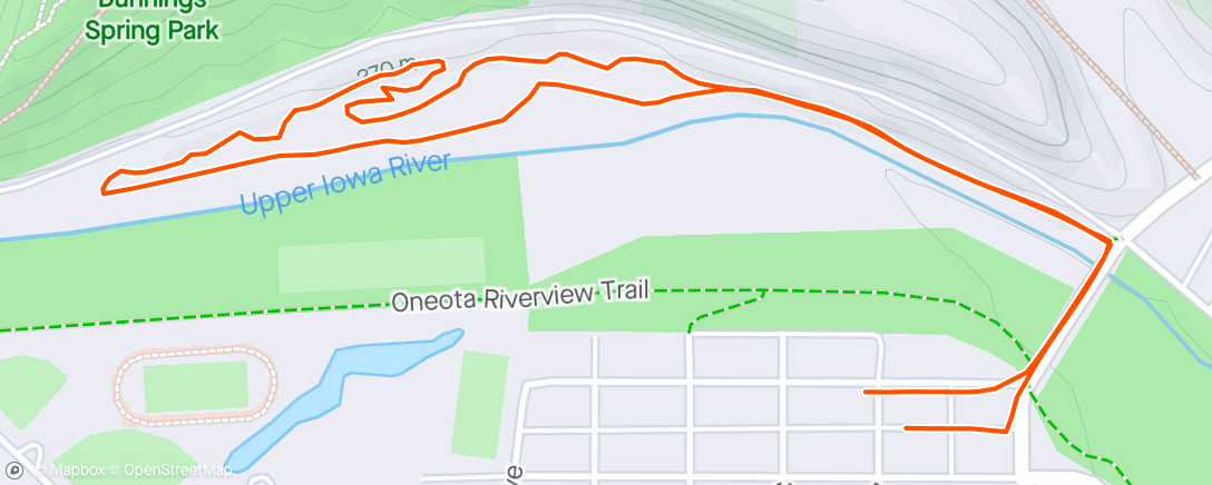 Map of the activity, Morning trail run