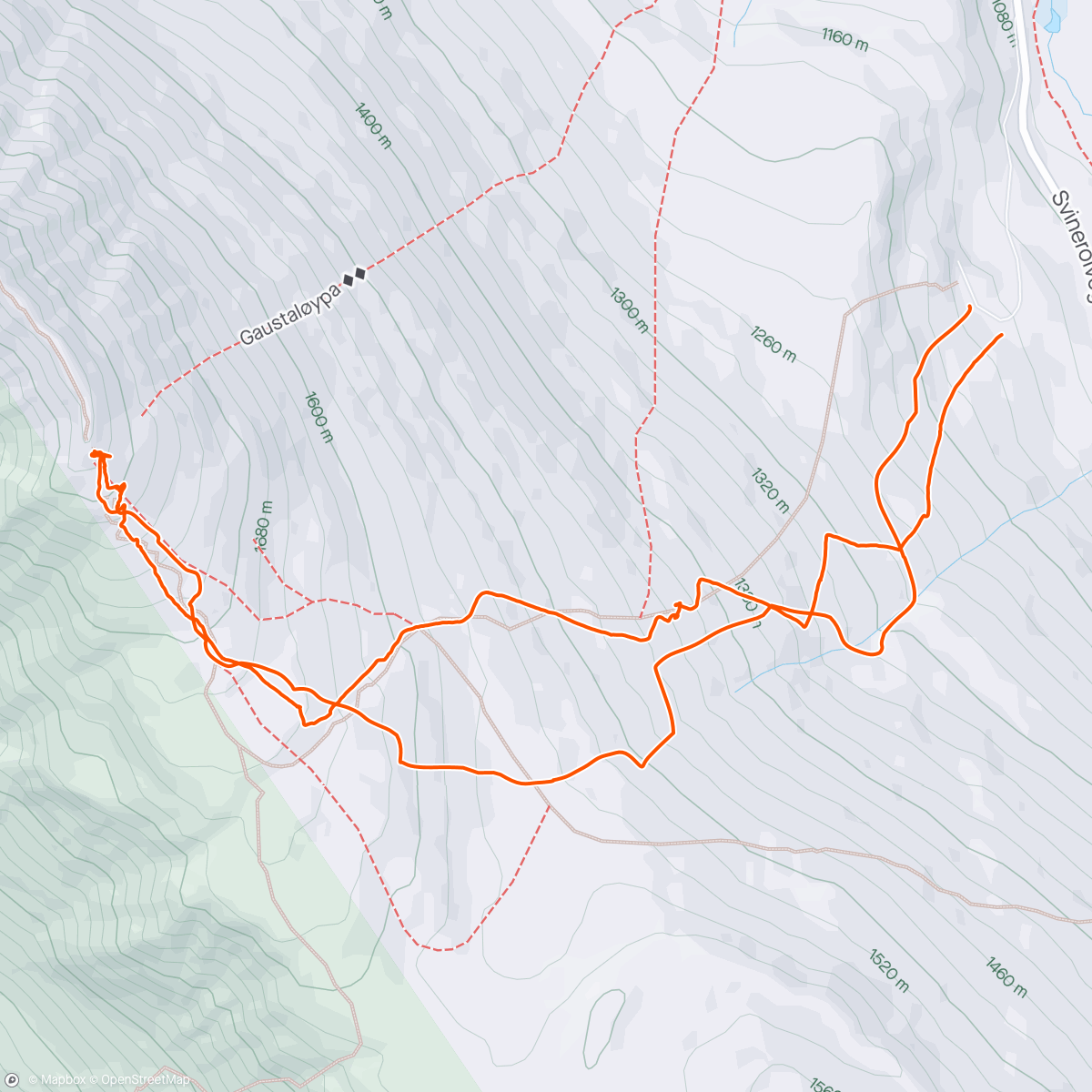 Map of the activity, Gaustatoppen!