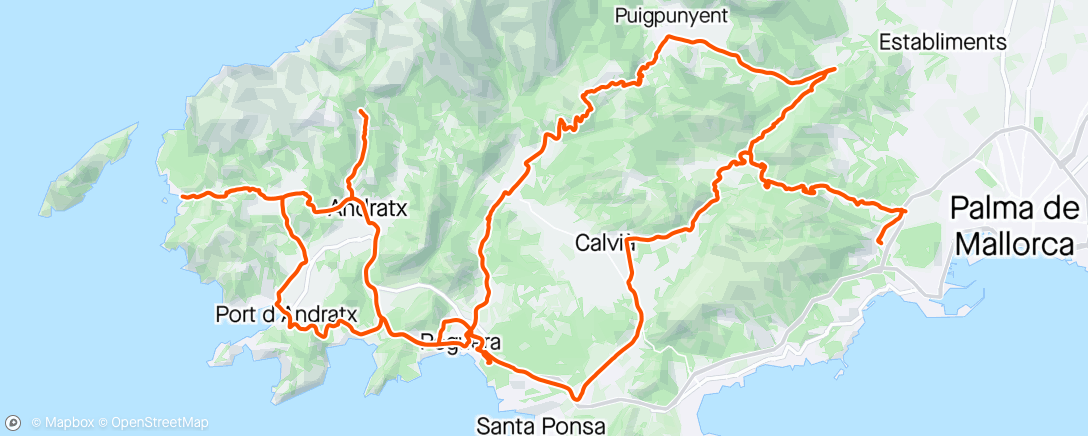Map of the activity, Morning Ride met Amelie tot Palma