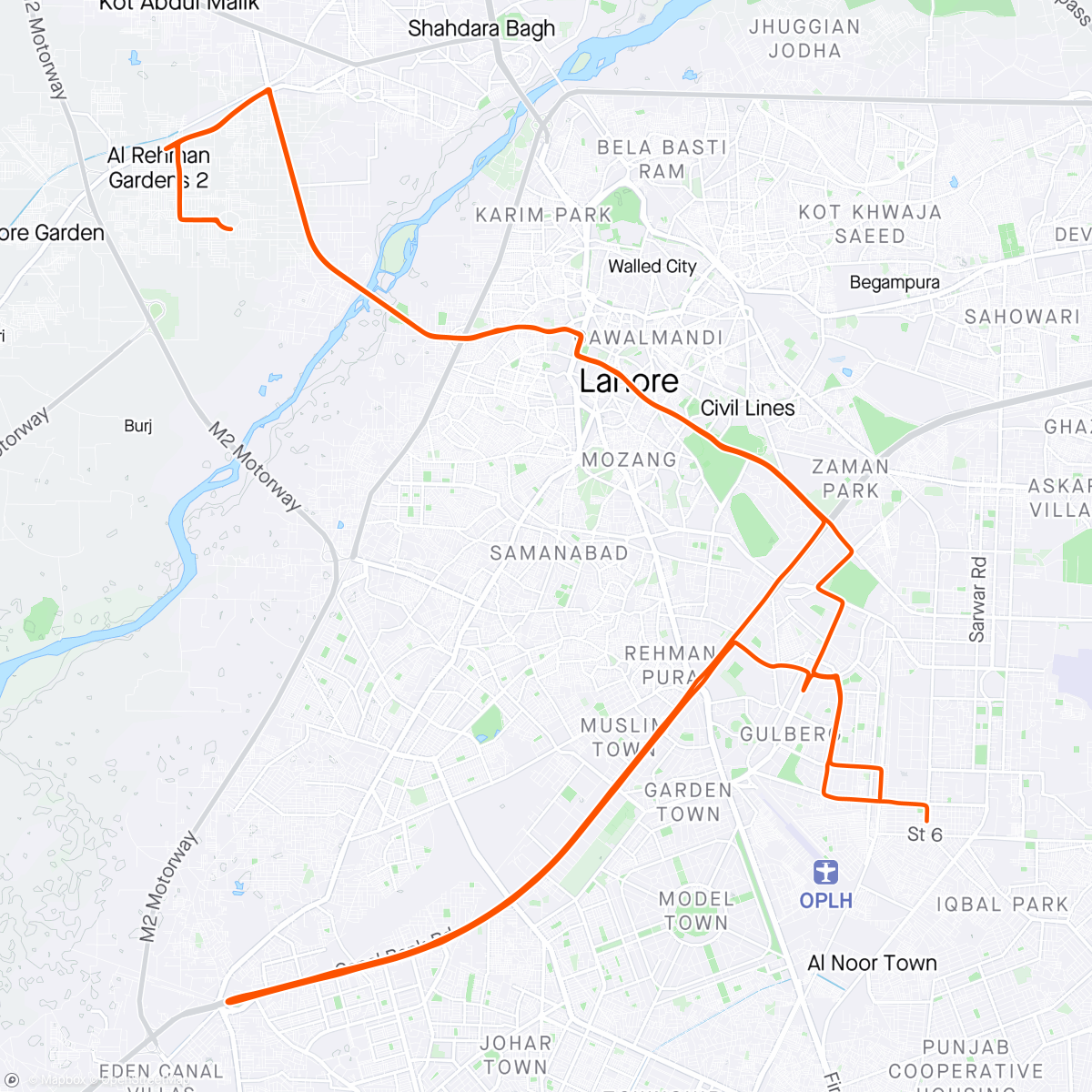 Mapa de la actividad (Ride to Al-Rehman Gardens)