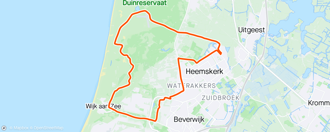 Map of the activity, Beentjes los fietsen
