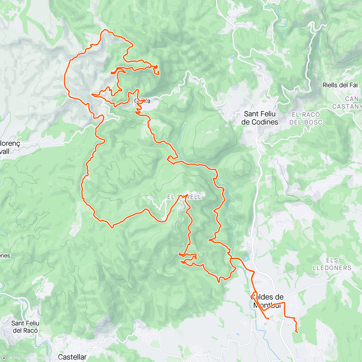 Map of the activity, El Roc de Sant Sadurní, todo de subida!