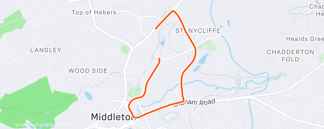 Map of the activity, Evening Run