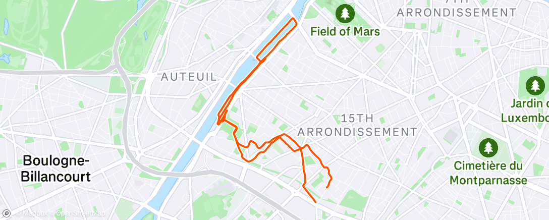 Map of the activity, Course à pied le matin